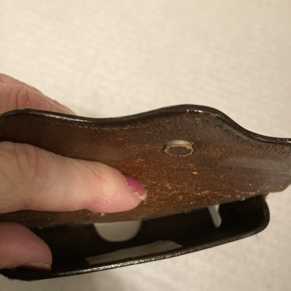 Numbered genuine hand tooled leather phone case with hair - Picture 7 of 11